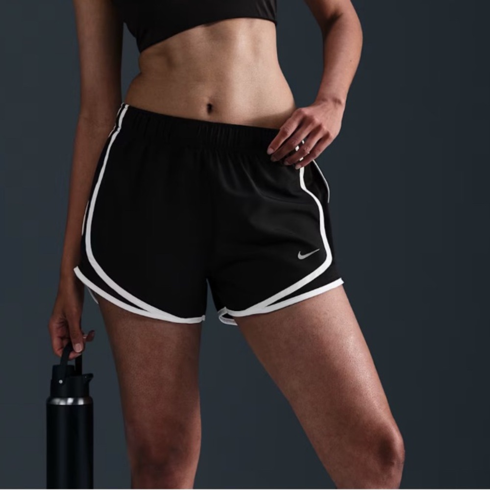Nike Women's Black Athletic Shorts with White Trim